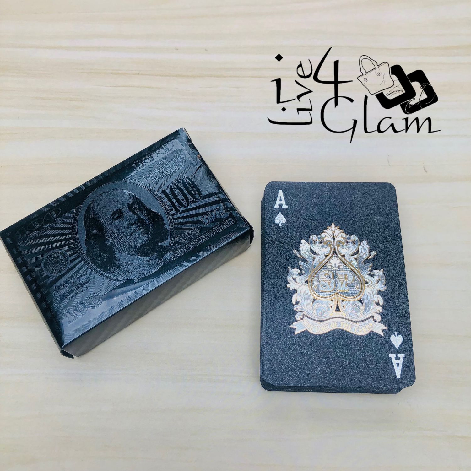 Waterproof Luxury Foil Playing Cards Black