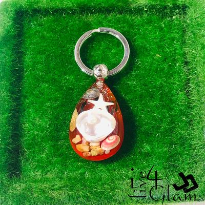Seashell Small Teardrop Shape Keychain