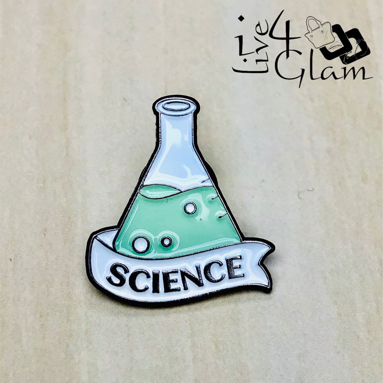 Science Pin Flask w Science Ribbon