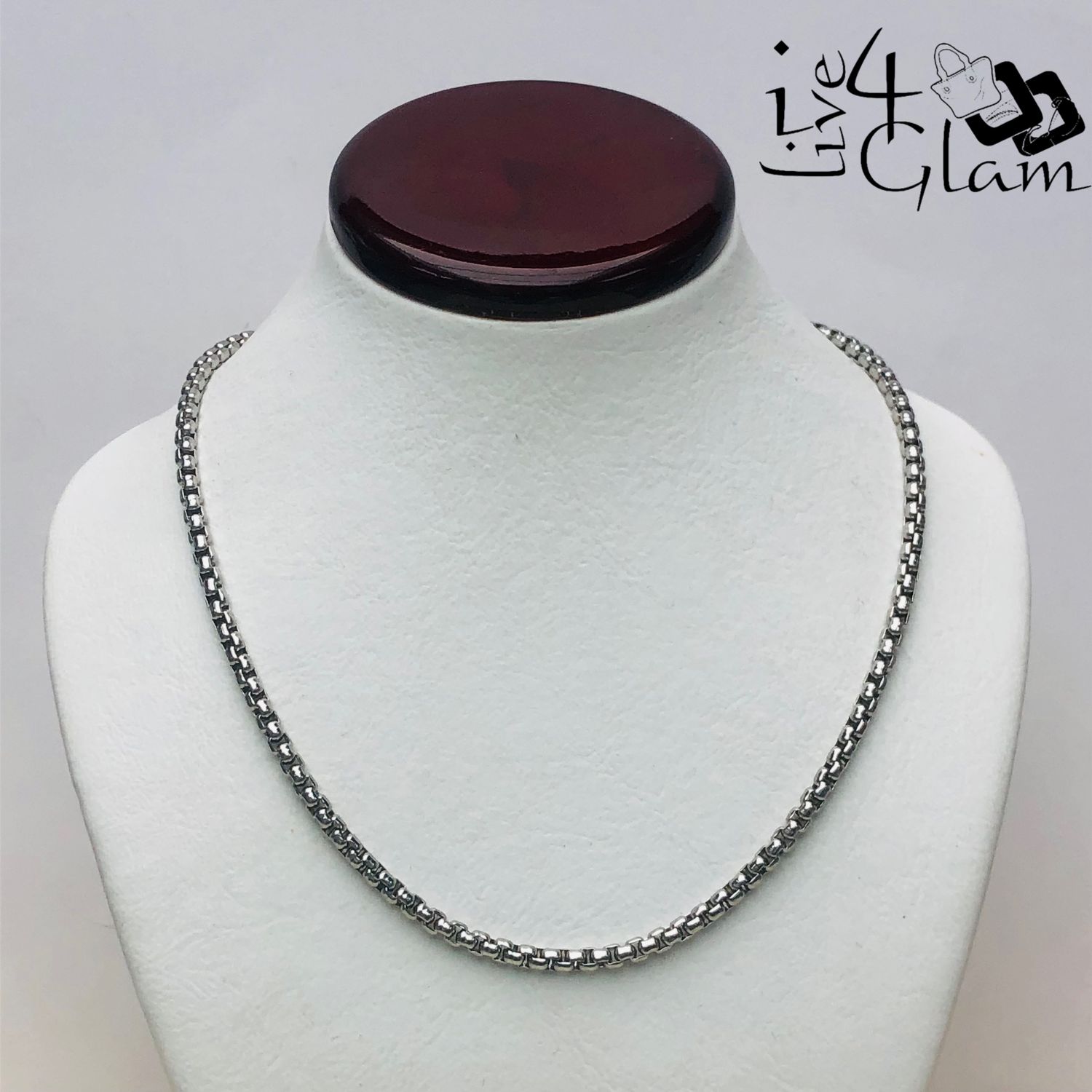 Stainless Steel Silver 3mm 24&quot; Mirror link Chain