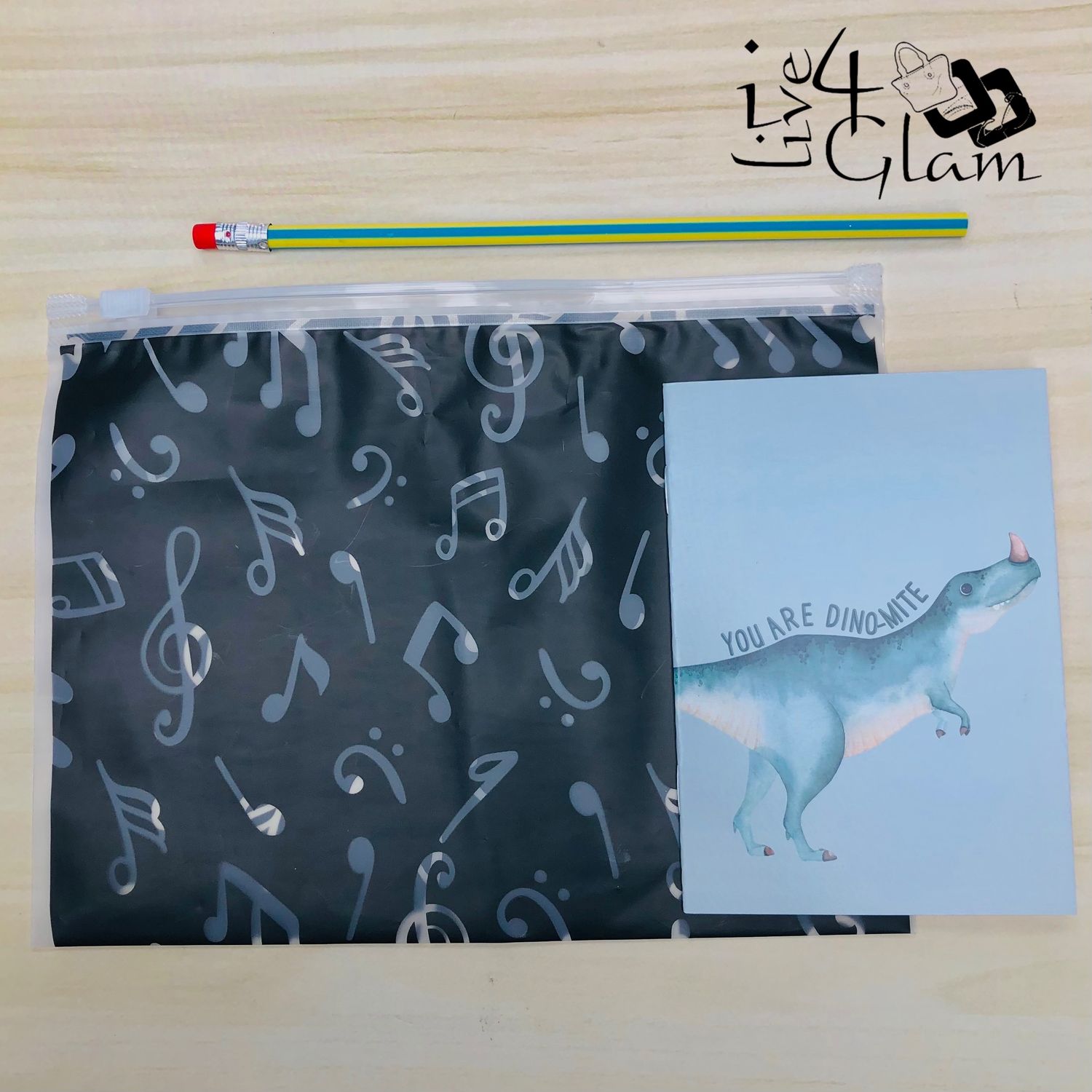 Music Note Waterproof Case, Pencil and Book Style 3