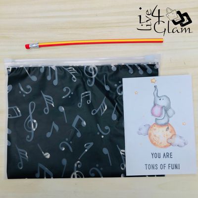 Music Note Waterproof Case, Pencil and Book Style 2