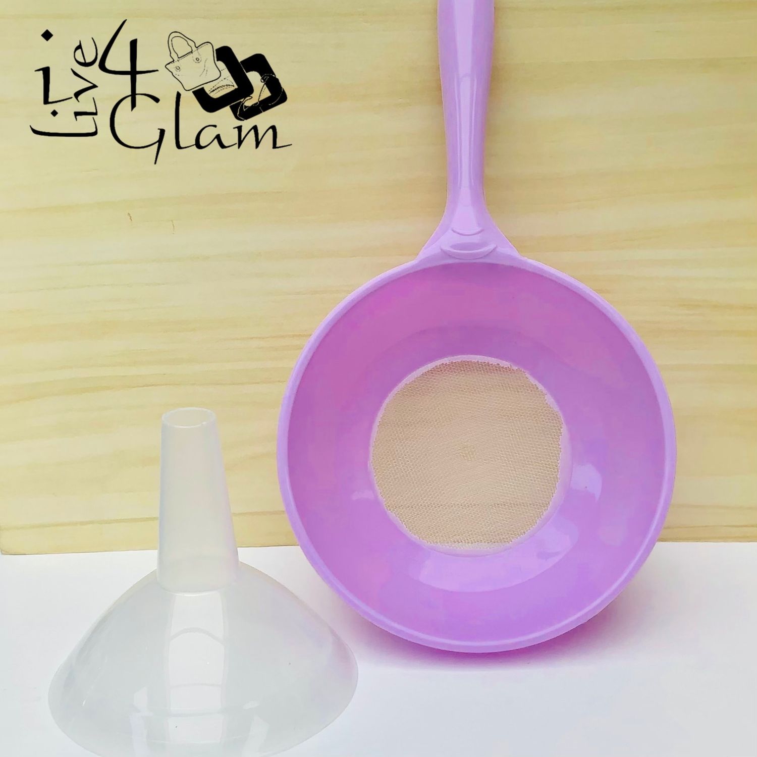 Plastic Strainer with Funnel Purple