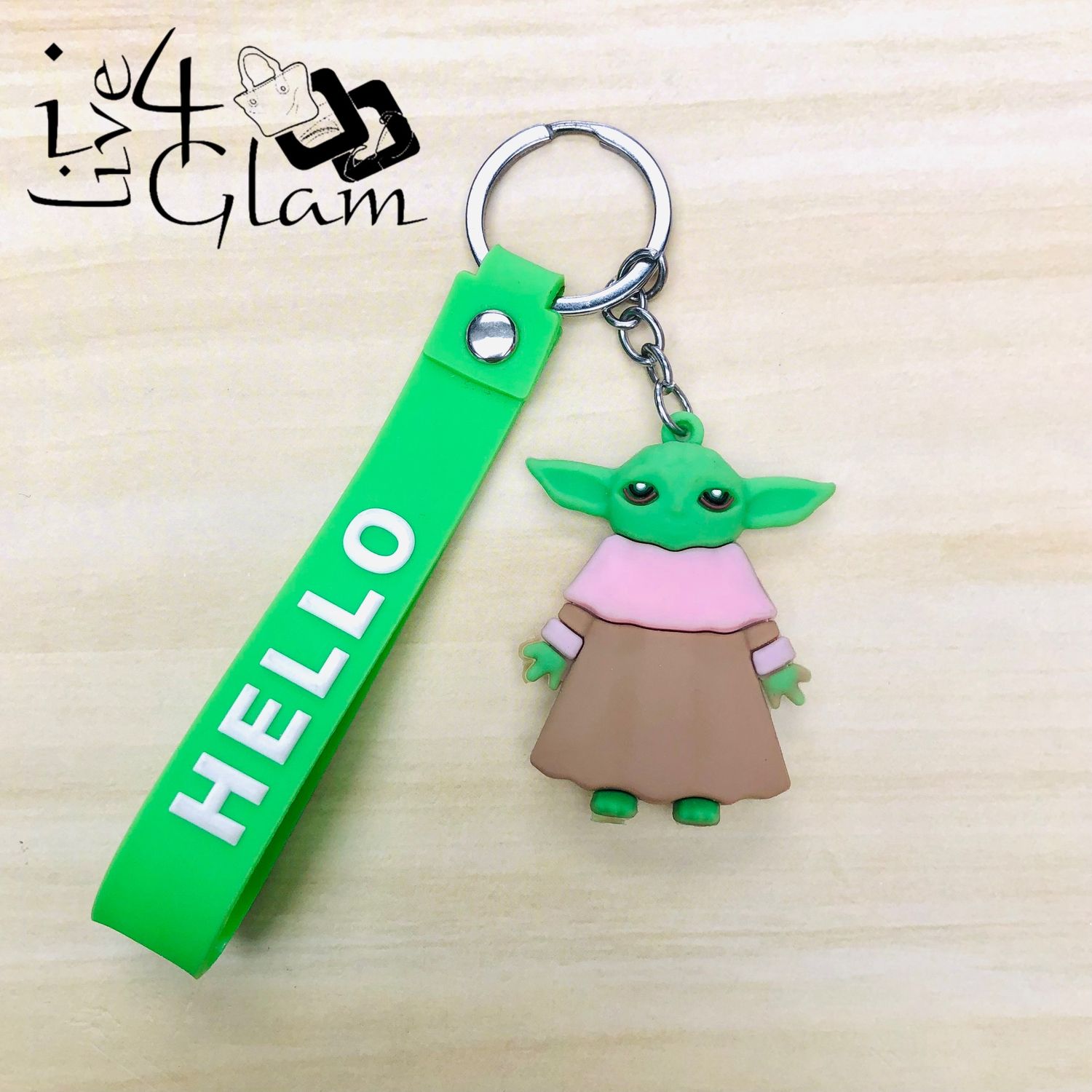 Baby Yoda Keychain w Wrist Strap