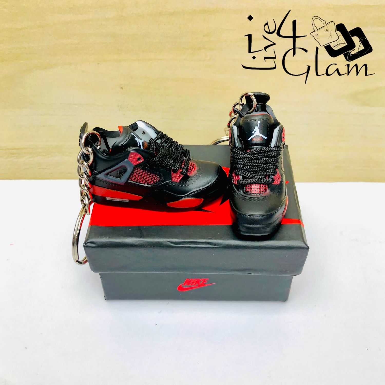 Pair Jordan Shoe Keychain Black/Red