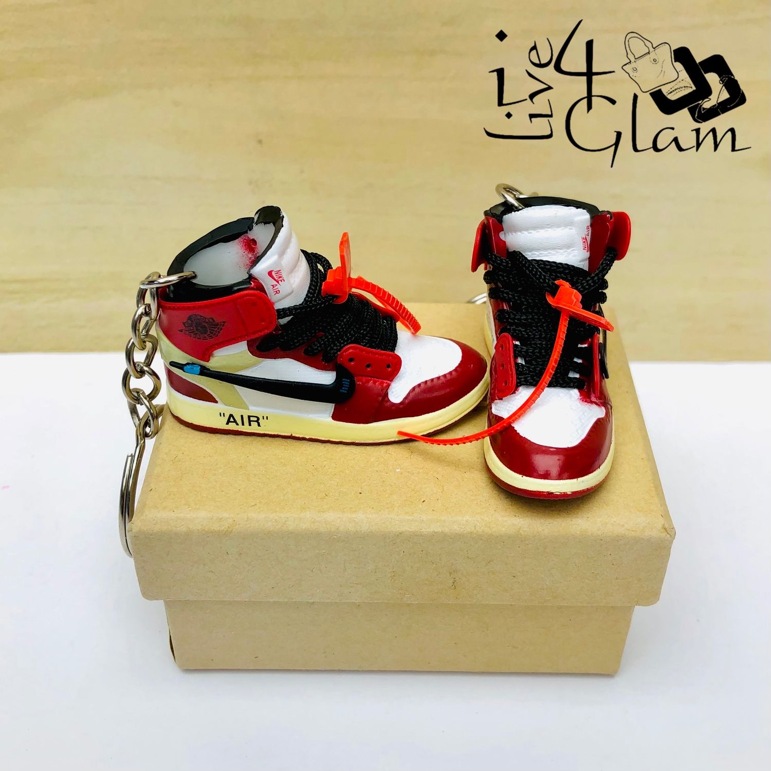 Pair Jordan Shoe Keychain Off White