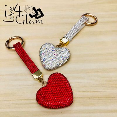 Rhinestone Heart Key Chain