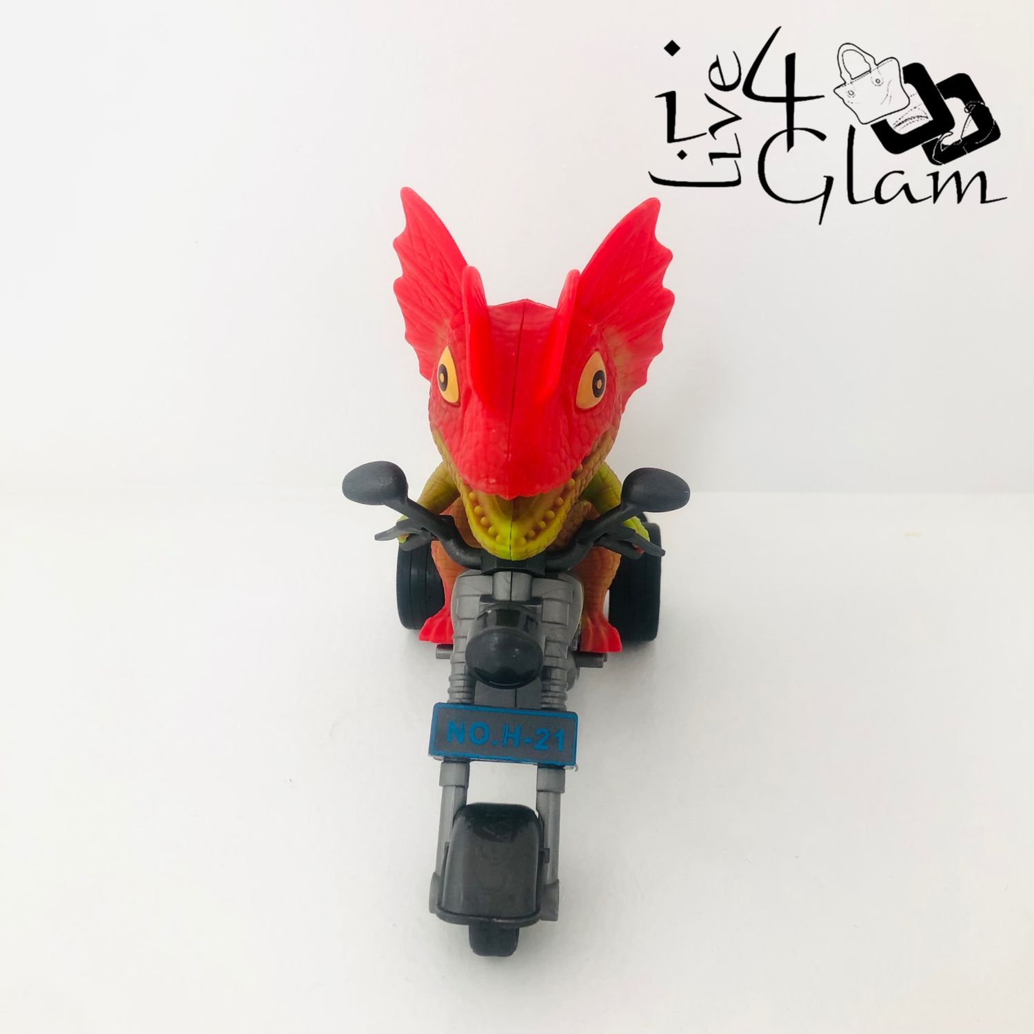 Dinosaur on Motorcycle Red