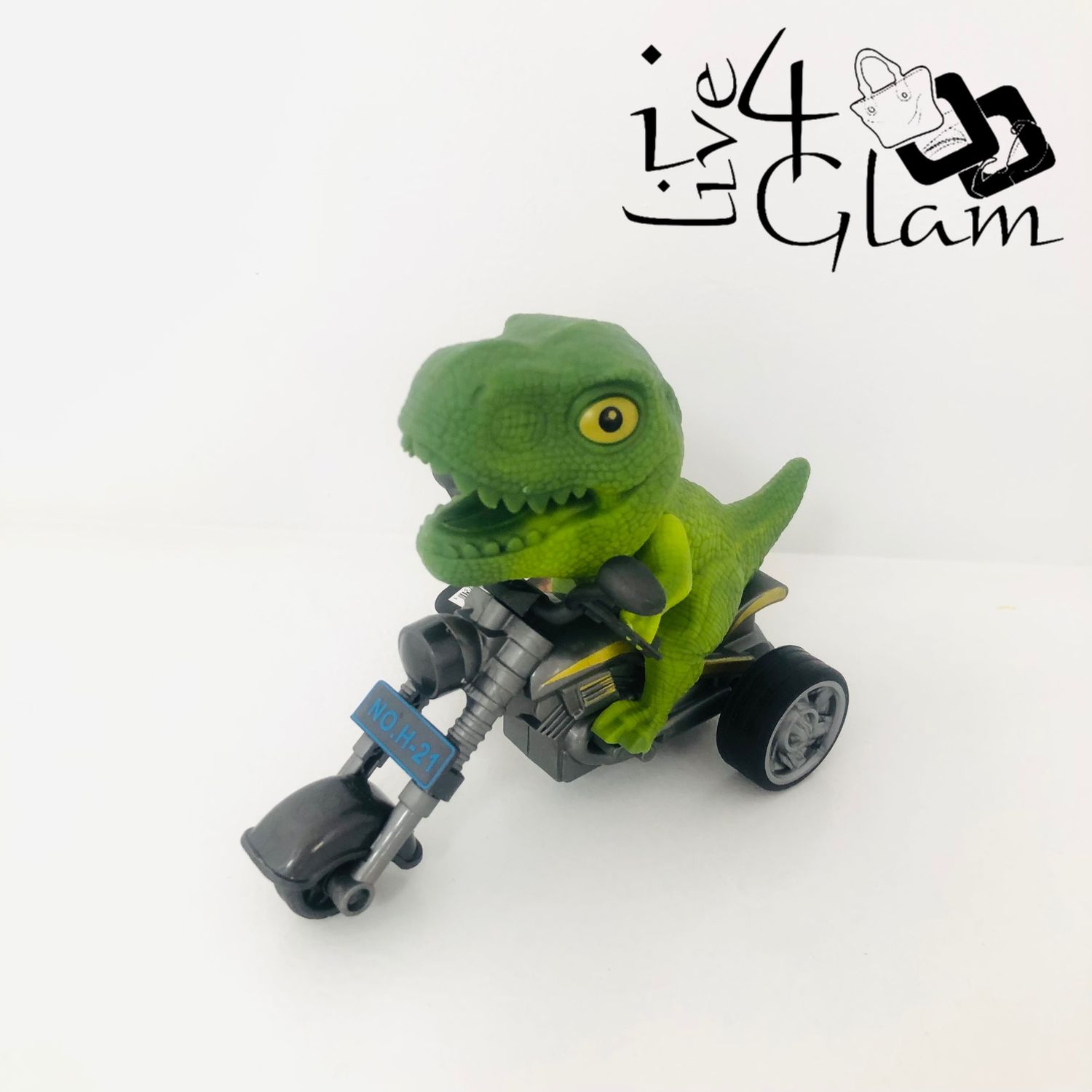 Dinosaur on Motorcycle Green