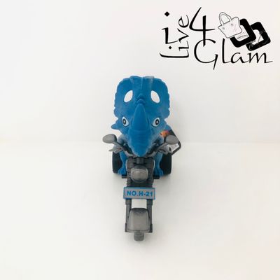 Dinosaur on Motorcycle Blue