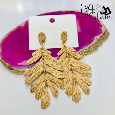 Fashion Leaf Hanging Earring Brown
