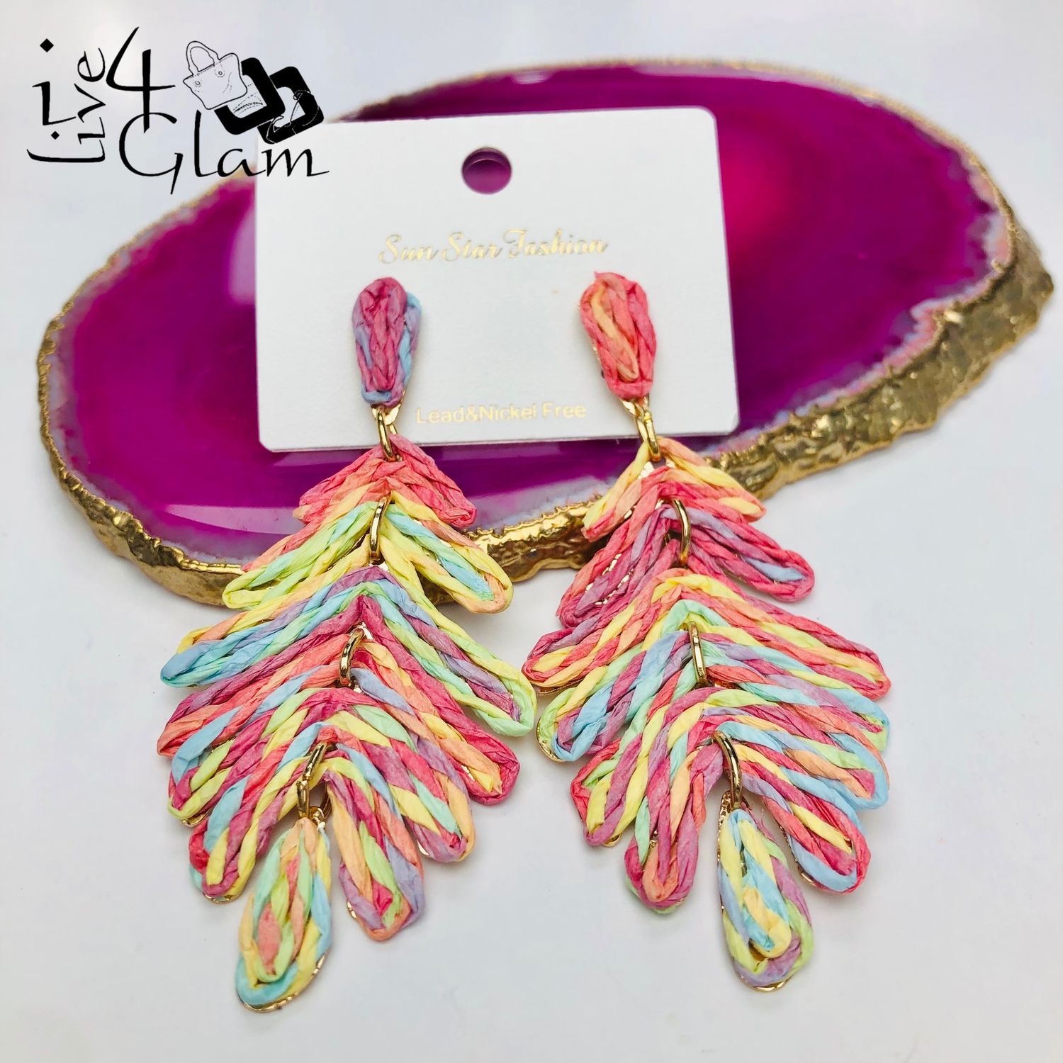 Fashion Leaf Hanging Earring Multicolour