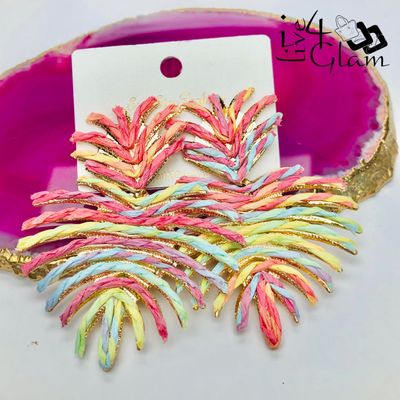 Fashion Palm Hanging Earring Multicolour