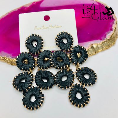 Fashion Drop Hanging Earring Black