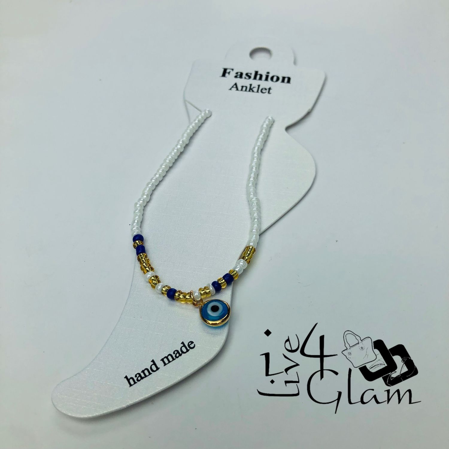 Evil Eye Charm Anklet Blue