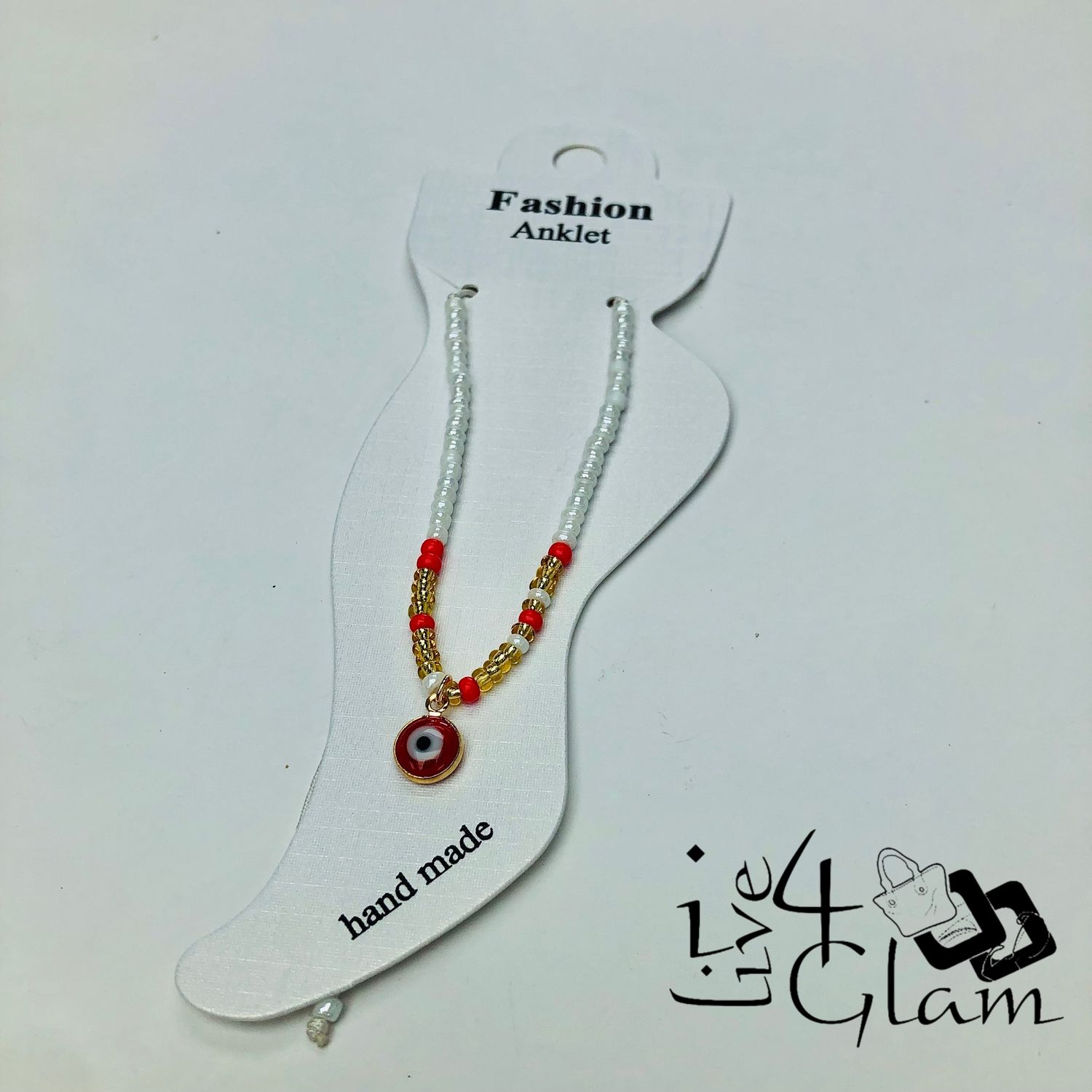 Evil Eye Charm Anklet Red