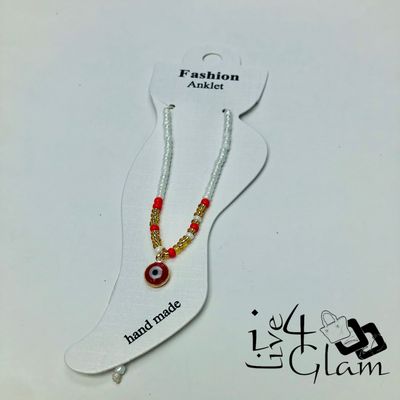 Evil Eye Charm Anklet Red