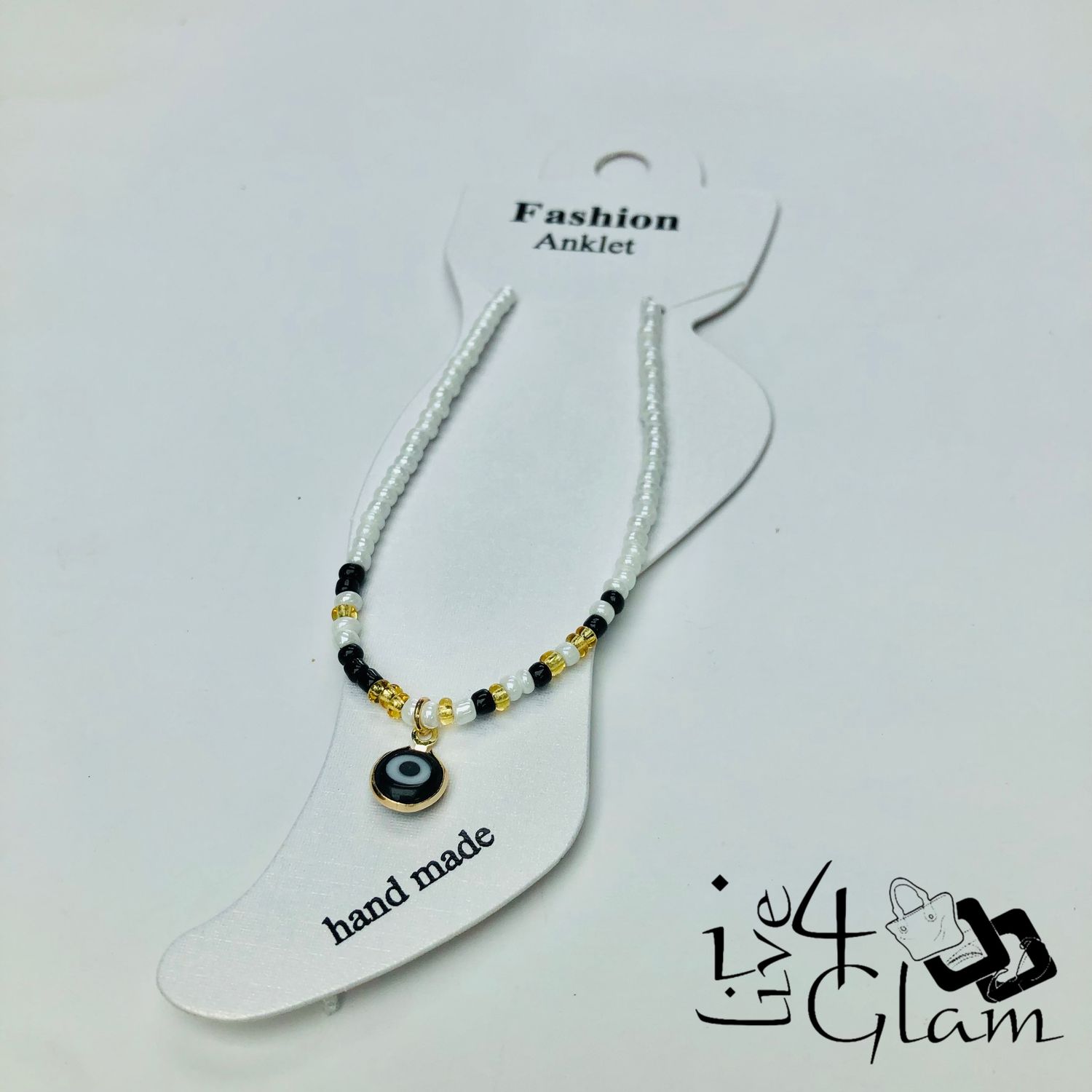 Evil Eye Charm Anklet Black