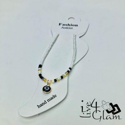 Evil Eye Charm Anklet Black