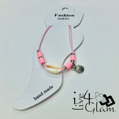 Shell Charm Anklet Pink