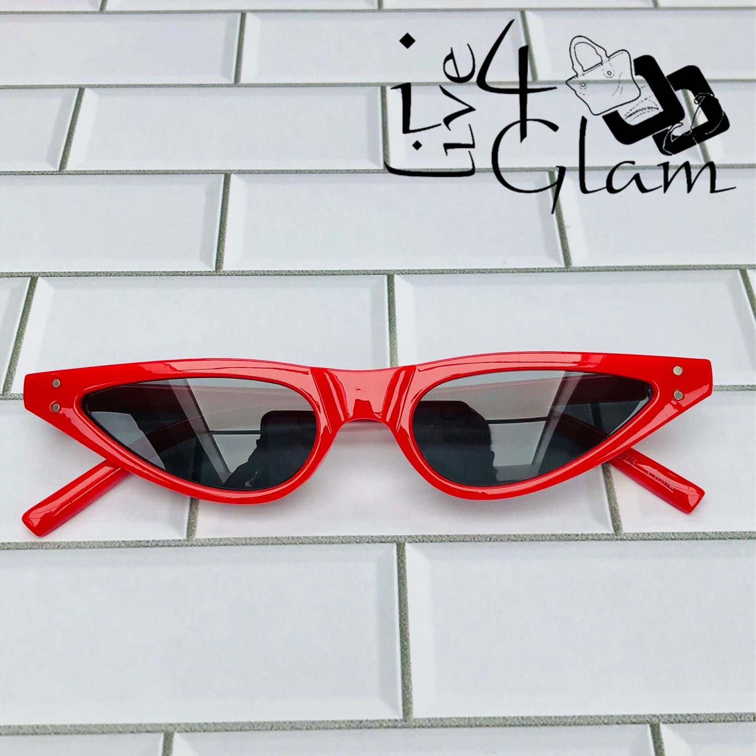 Small Cat Eye Sunglasses, Color: Red
