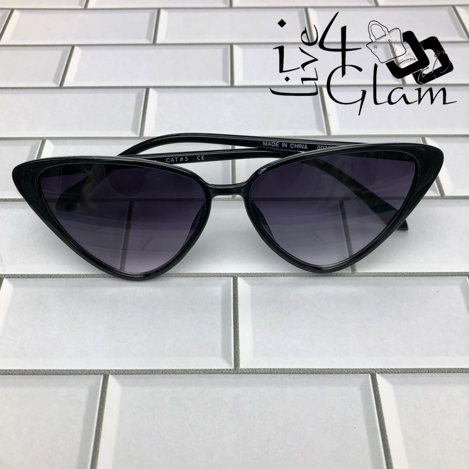 Plain Cat Eye Sunglasses, Color: Black