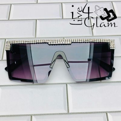Oversized Square Sunglasses with Rhinestones