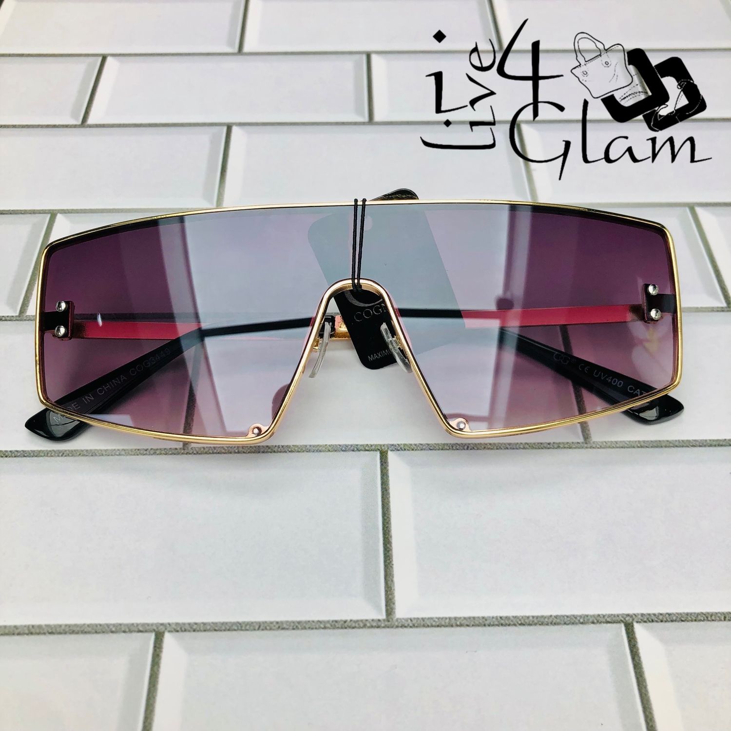 Oversized Gold Rim Sunglasses