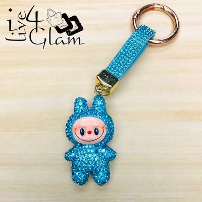 Rhinestone  Labubu Keychain Blue
