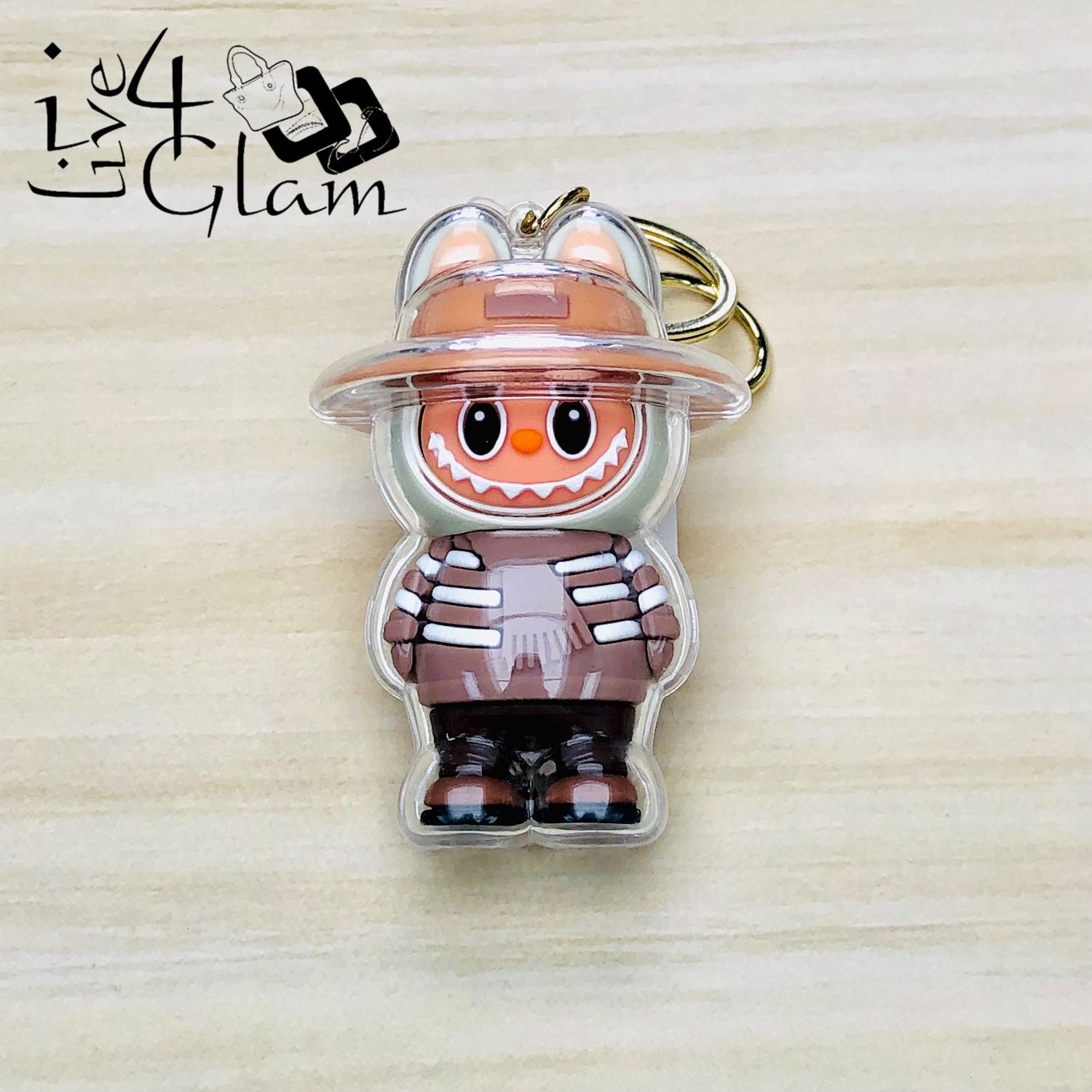 Labubu in Acrylic Case Keychain Style 1
