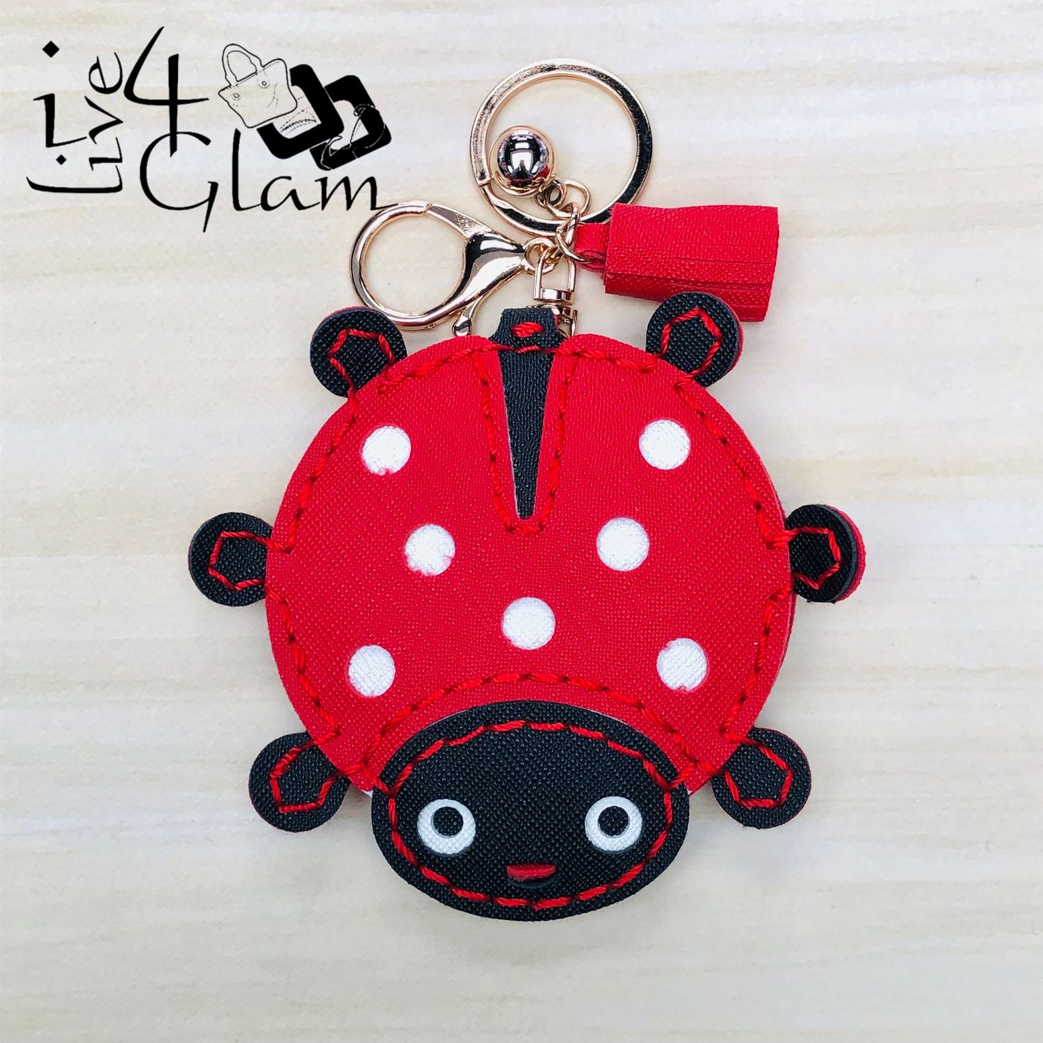 Ladybug Compact Mirror Keychain