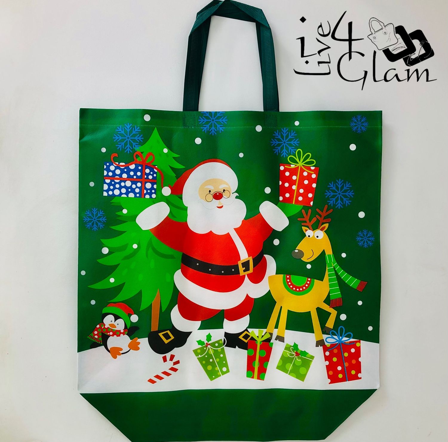Santa Christmas Bag Green