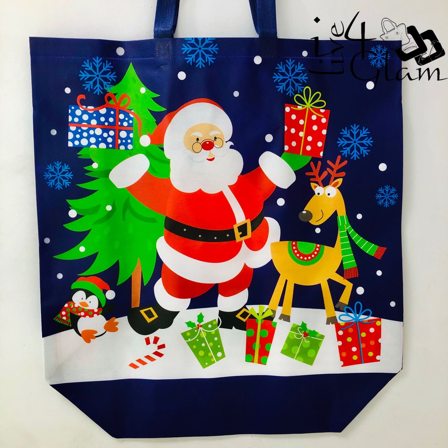 Santa Christmas Bag Navy Blue