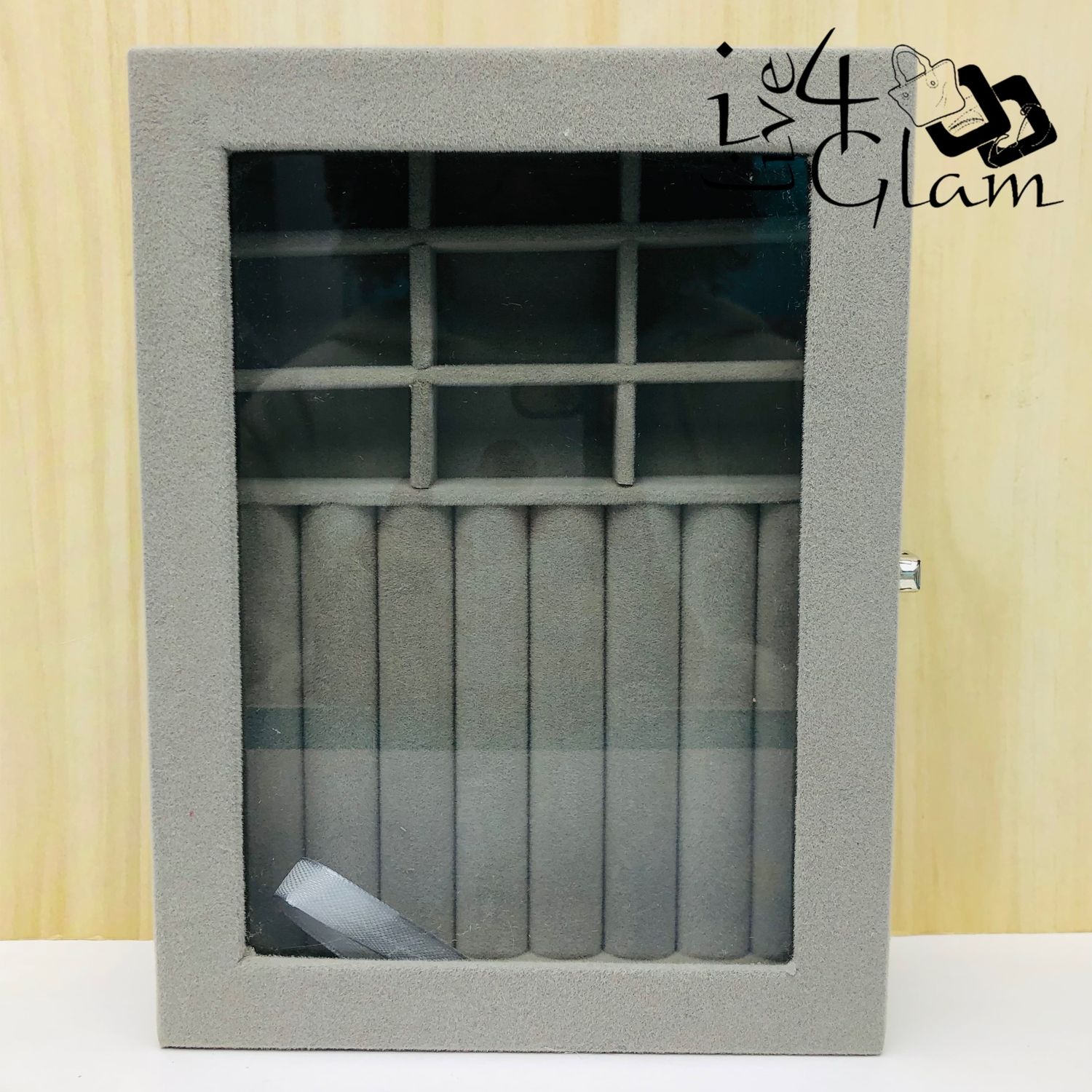 Velvet Jewelry Organizer Gray