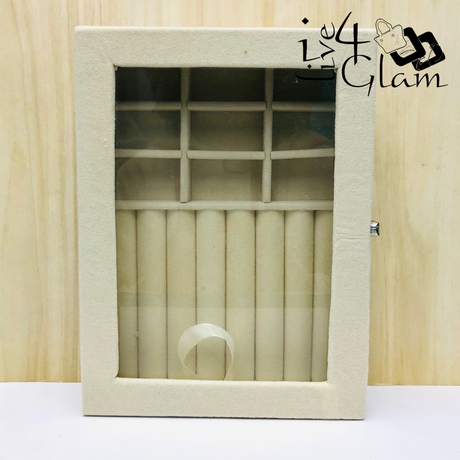 Velvet Jewelry Organizer Beige