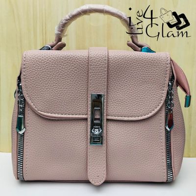 Faux Leather Blush Pink Handbag