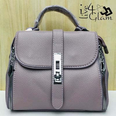 Faux Leather Lavender Handbag