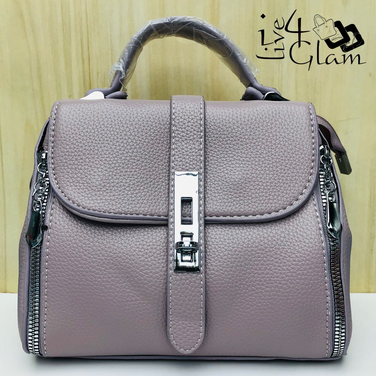 Faux Leather Lavender Handbag