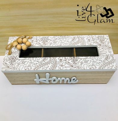 Three Compartment Wooden Tea Box