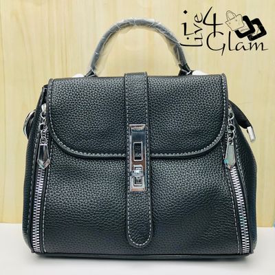 Faux Leather Black Handbag