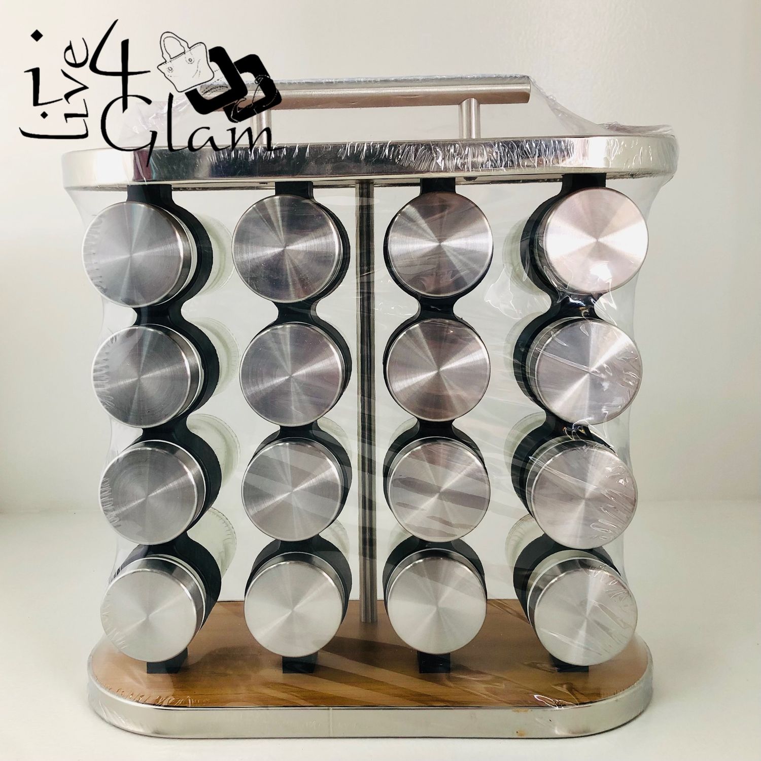 16 Jar Spice Rack with Canisters