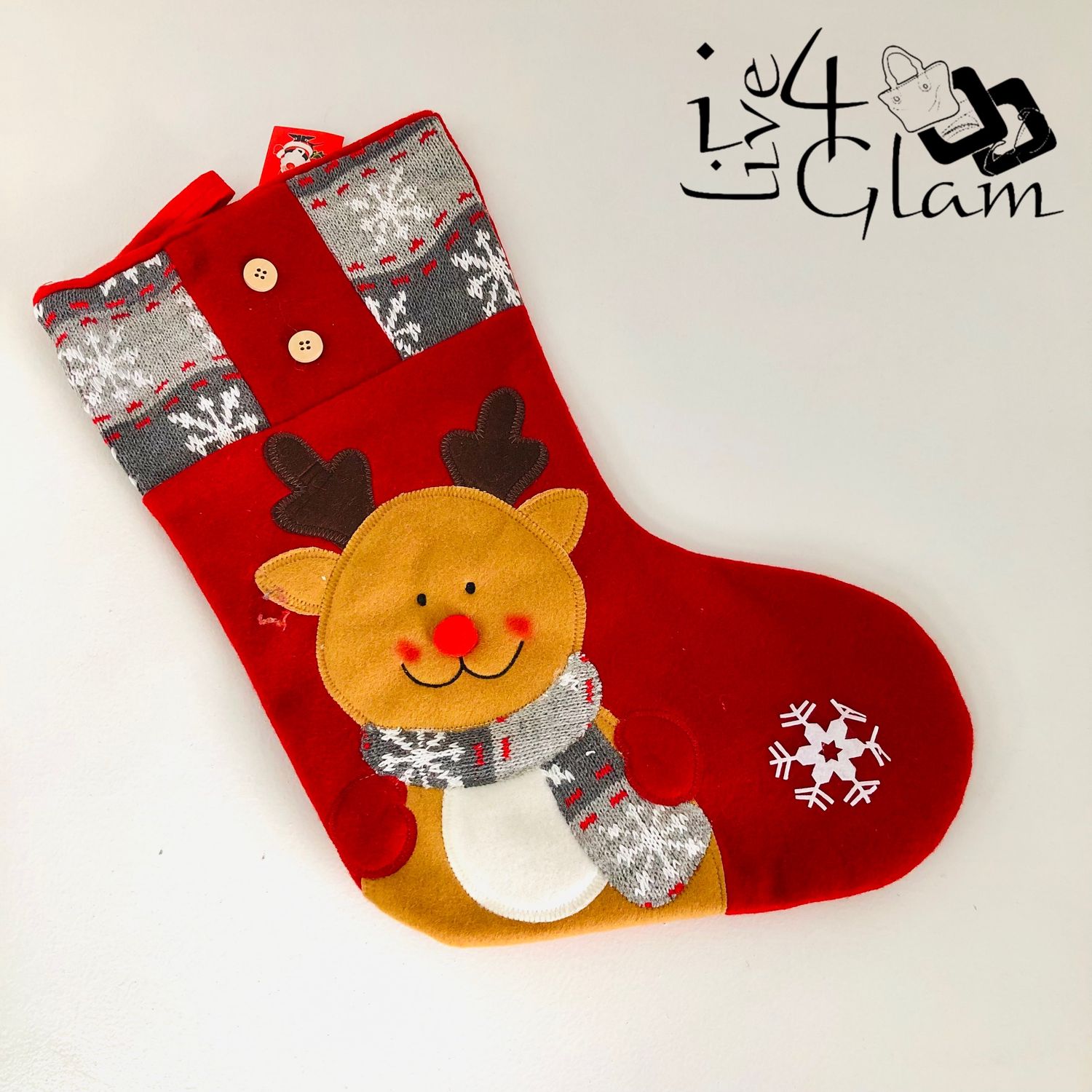 Red Christmas Stocking Reindeer