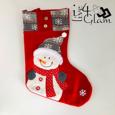 Red Christmas Stocking Snowman