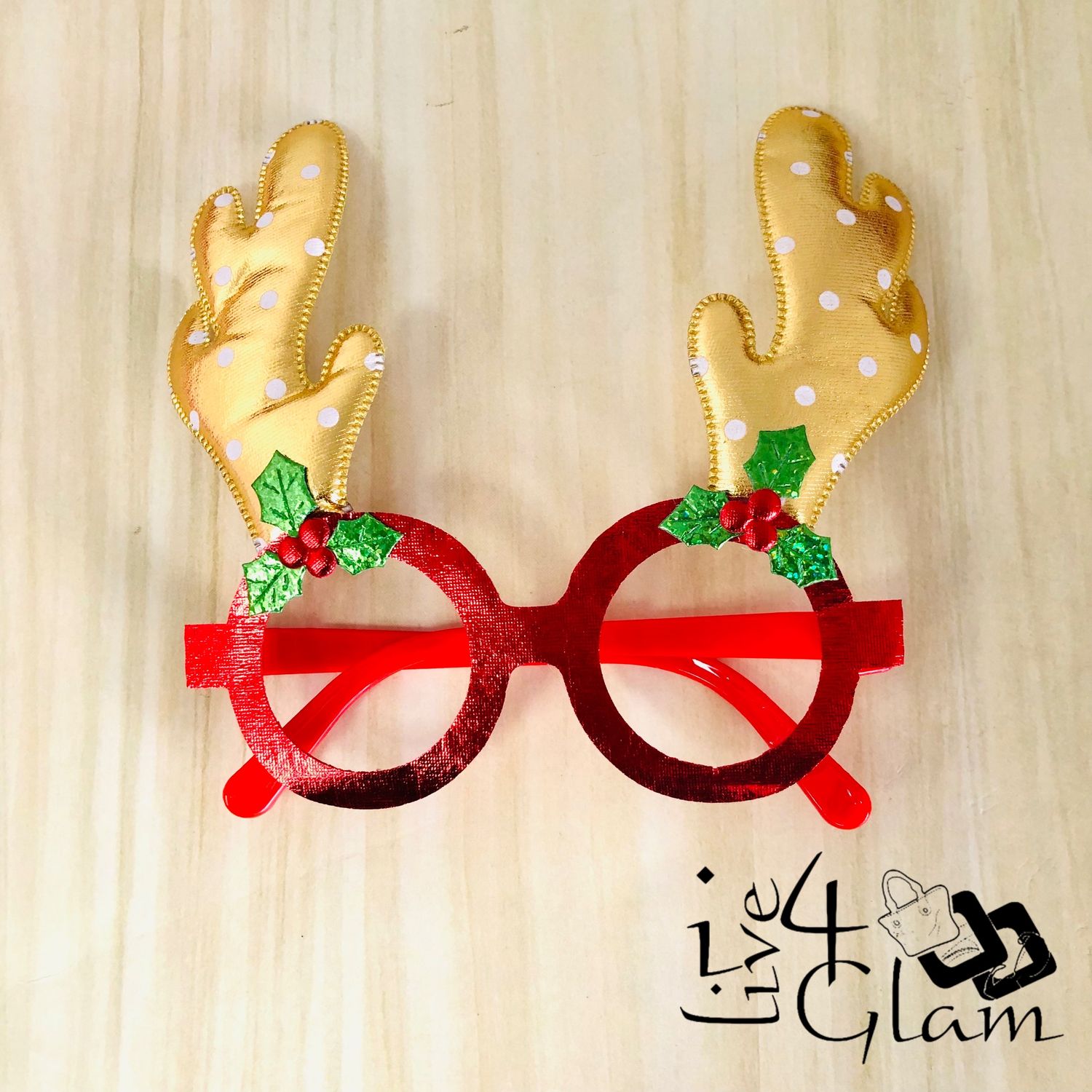 Christmas Glasses with Reindeer Antlers