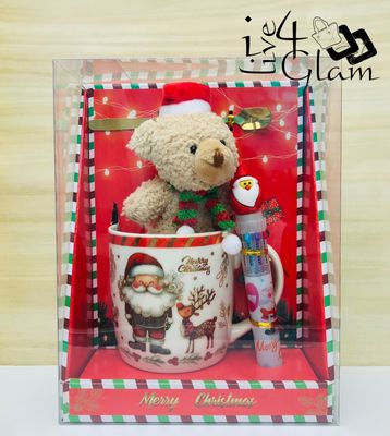 Christmas Mug with Bear and Pen Santa