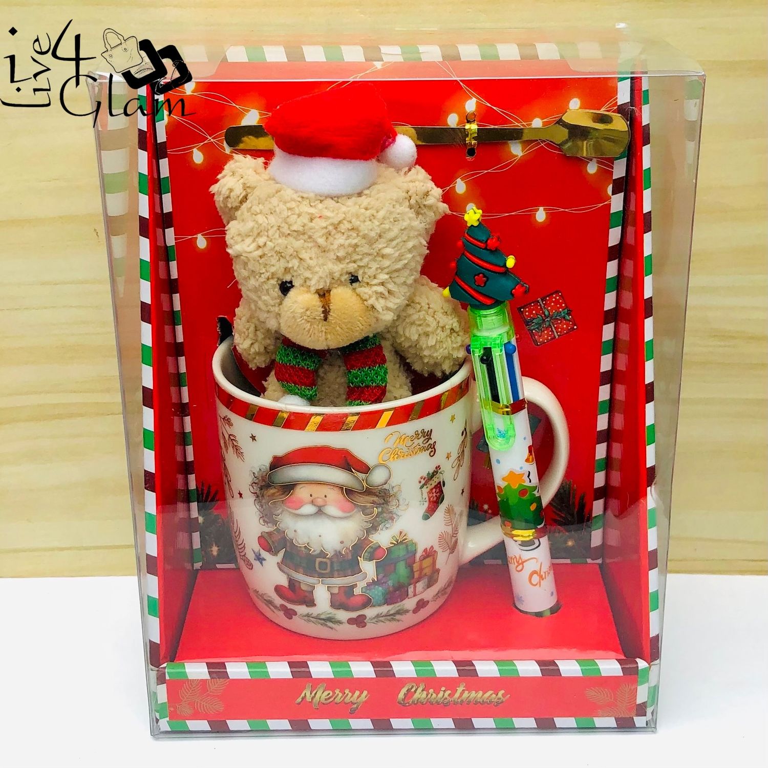 Christmas Mug with Bear and Pen Tree