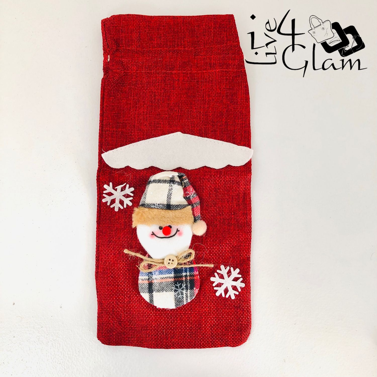 Christmas Burlap Bag Snowman