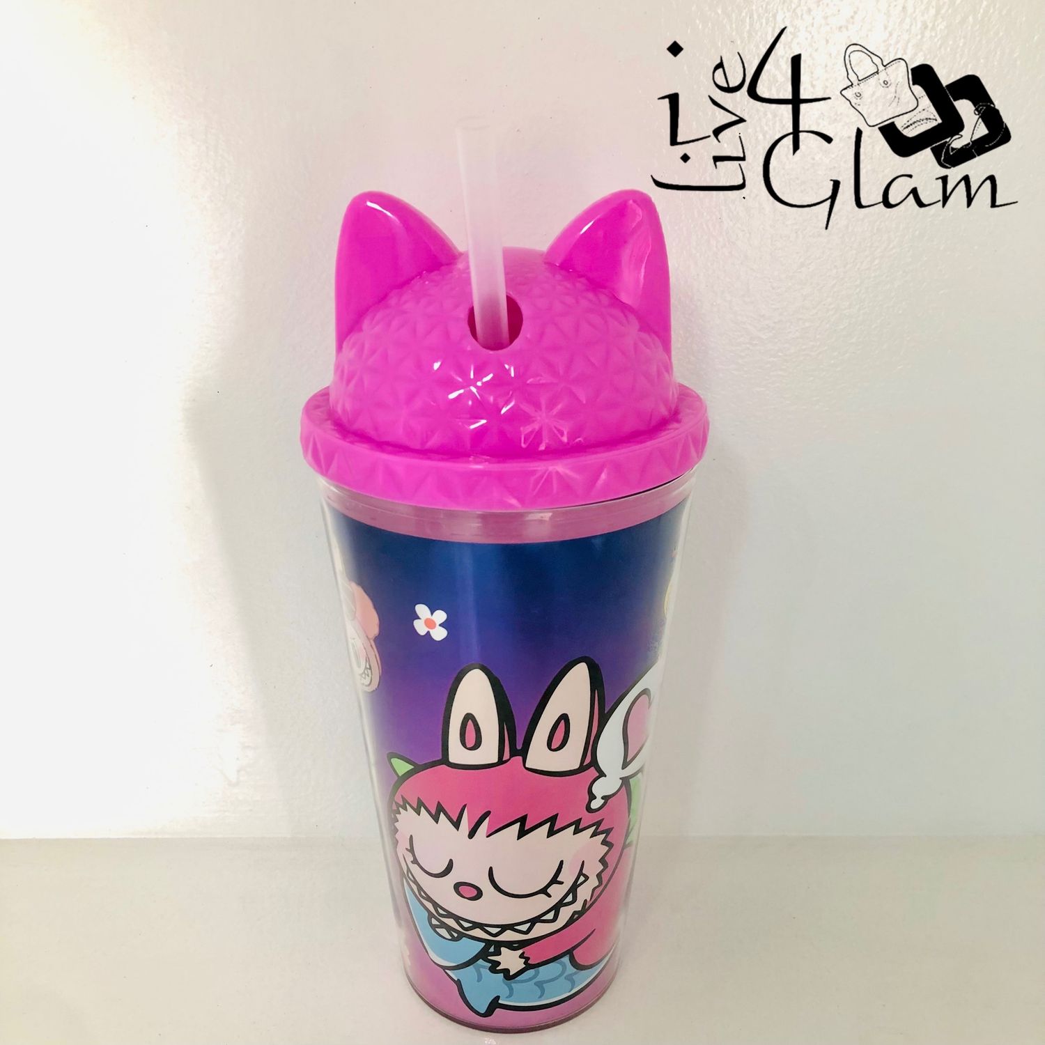 Pink Labubu Cup with Straw
