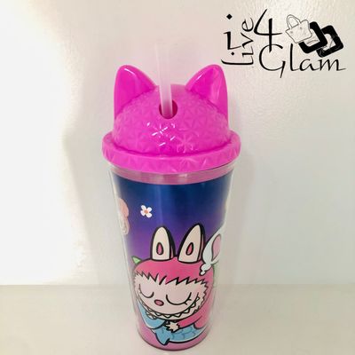 Pink Labubu Cup with Straw