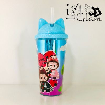 Blue Labubu Cup with Straw